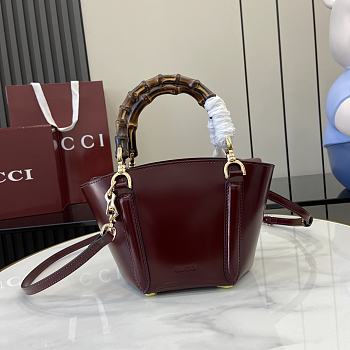 Gucci GG Mini Bamboo Handle Tote Bag Red Size 27 x 14 x 4.6 cm