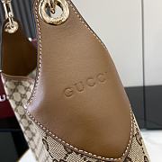 Gucci Body Double Lock Medium Shoulder Bag Apricot Brown Leather Size 49 x 46 x 4 cm - 3