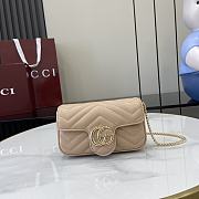 Gucci GG Marmont Super Mini Handbag Light Apricot Size 16.5 x 10 x 4.5 cm - 1