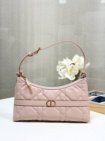 Dior Caro Mini Hobo Shoulder Bag Pink Size 23 x 13 x 6 cm