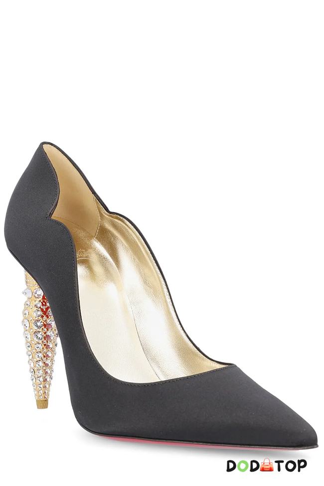 Christian Louboutin Silk Crepe Pumps With 100mm Crystal Heel  - 1