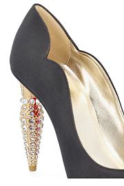 Christian Louboutin Silk Crepe Pumps With 100mm Crystal Heel  - 4