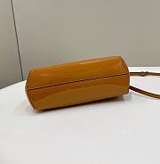 Fendi First Midi Shoulder Bag Patent Brown Size 26 cm - 6