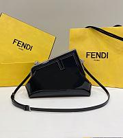 Fendi First Midi Shoulder Bag Patent Black Size 26 cm - 1