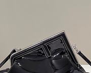 Fendi First Midi Shoulder Bag Patent Black Size 26 cm - 3