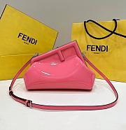 Fendi First Midi Shoulder Bag Patent Pink Size 26 cm - 1