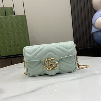 Gucci GG Marmont Light Green Mini Size 11 x 16.5 x 4.5 cm