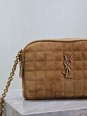 YSL Le Cassandre Matelassé Carré Suede Camera Bag Size 19.5 × 14 × 4 cm - 6