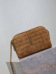 YSL Le Cassandre Matelassé Carré Suede Camera Bag Size 19.5 × 14 × 4 cm - 4