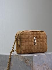 YSL Le Cassandre Matelassé Carré Suede Camera Bag Size 19.5 × 14 × 4 cm - 2