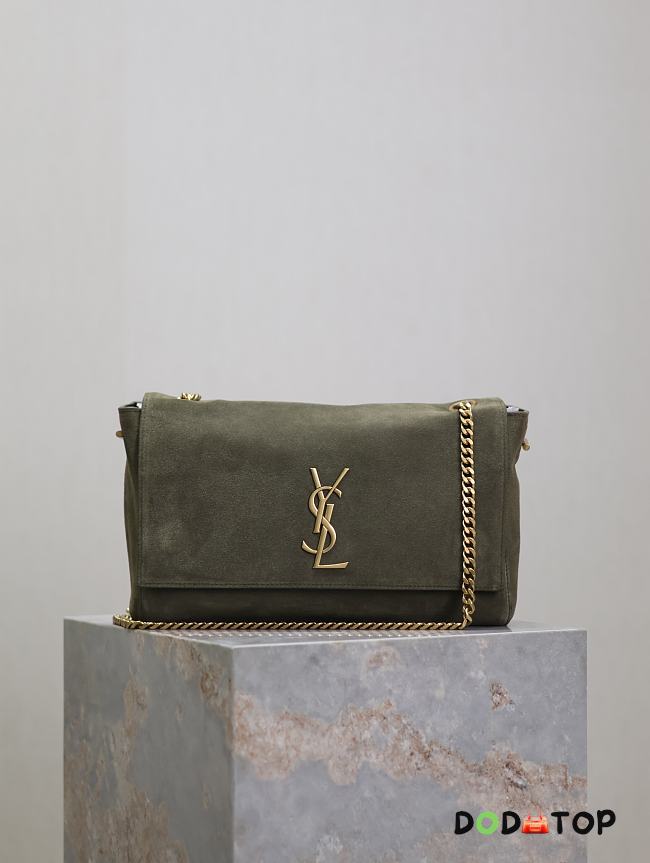 YSL Kate Reversible Suede & Plain Leather Khaki Green Suede Size 28.5 x 21 x 6 cm - 1