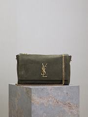 YSL Kate Reversible Suede & Plain Leather Khaki Green Suede Size 28.5 x 21 x 6 cm - 1