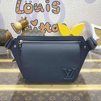 LV Slingbag Blue Grained Calfskin M57081 Size 30 x 16 x 3 cm