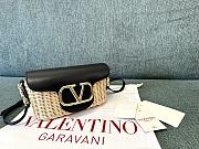 Valentino Brown Bamboo Woven Small Crossbody Bag Black Size 21.5 x 10 x 6 cm - 1