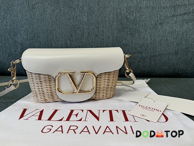 Valentino Bamboo Woven Small Crossbody Bag White Size 21.5 x 10 x 6 cm - 1