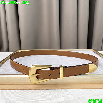 YSL Beige Gold/Silver Belt 2.5 cm 