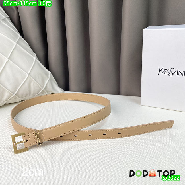 YSL Beige Gold/Silver Belt 2 cm - 1