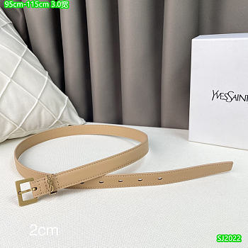 YSL Beige Gold/Silver Belt 2 cm