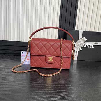 Chanel Classic Flap Bag Red Size 16 × 22 × 5 cm