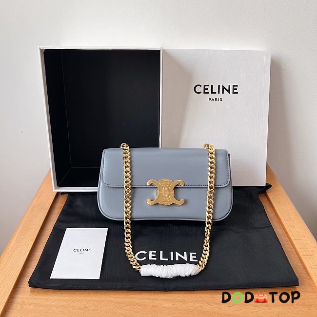 Celine Chain Shoulder Bag Blue Grey Size 20.5 x 10.5 x 4 cm - 1