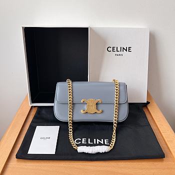 Celine Chain Shoulder Bag Blue Grey Size 20.5 x 10.5 x 4 cm