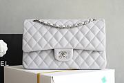 Chanel Flap Caviar Light Grey Bag Gold Hardware Size 15.5 x 25.5 x 6.5 cm - 1