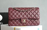 Chanel Flap Caviar Burgundy Bag Gold Hardware Size 15.5 x 25.5 x 6.5 cm - 1