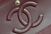 Chanel Flap Caviar Burgundy Bag Gold Hardware Size 15.5 x 25.5 x 6.5 cm - 3