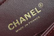 Chanel Flap Caviar Burgundy Bag Gold Hardware Size 15.5 x 25.5 x 6.5 cm - 2