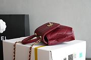 Chanel Mini Handbag Coco Red Wine Bag Size 11.5 x 14.5 x 5.5 cm - 6