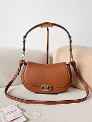 Valentino Garavani Ohval Small Calfskin Bag Brown Size 26 x 13 x 6.5 cm - 1