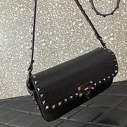 Valentino Garavani Small Rockstud Grainy Calfskin Crossbody Bag Black Size 24 x 12 x 6 cm - 5