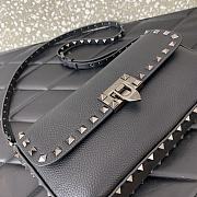 Valentino Garavani Small Rockstud Grainy Calfskin Crossbody Bag Black Size 24 x 12 x 6 cm - 3