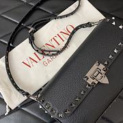 Valentino Garavani Small Rockstud Grainy Calfskin Crossbody Bag Black Size 24 x 12 x 6 cm - 2