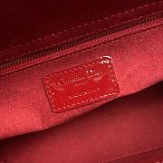 Dior Lady Medium Red Patent Leather Bag Size 24 x 20 x 11 cm - 4