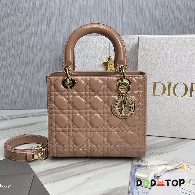 Dior Lady Medium Patent Leather Bag Size 24 x 20 x 11 cm - 1