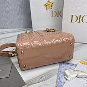 Dior Lady Medium Patent Leather Bag Size 24 x 20 x 11 cm - 2