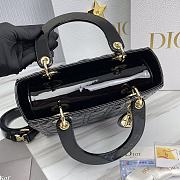 Dior Lady Medium Black Patent Leather Bag Size 24 x 20 x 11 cm - 6