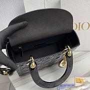 Dior Lady Medium Black Patent Leather Bag Size 24 x 20 x 11 cm - 2