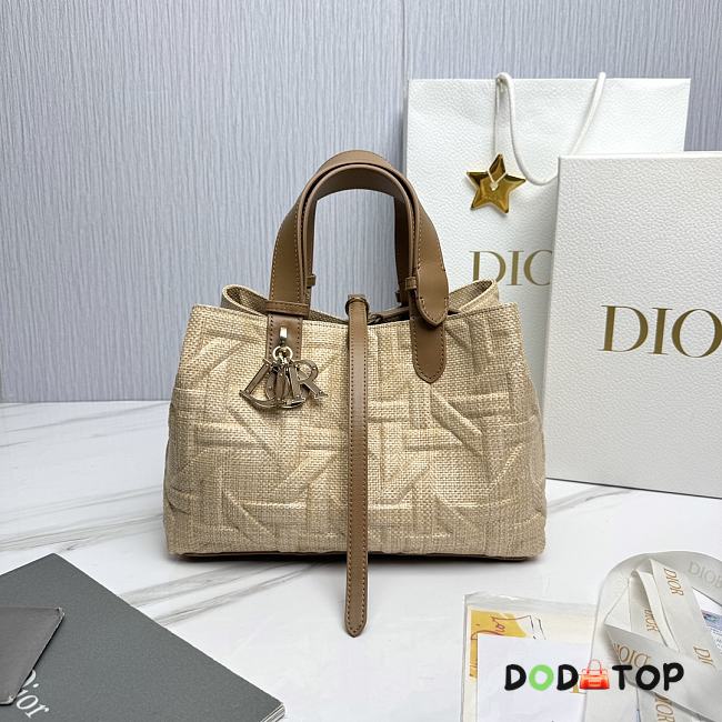 Dior Medium Toujours Raffia Graphic Cannage Size 28.5 x 21.5 x 17 cm - 1