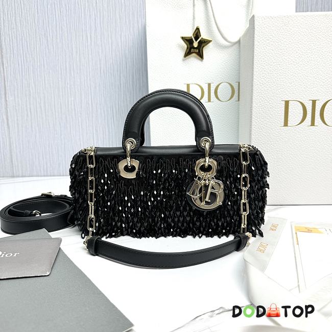 Dior Lady-Joy Bling Bling Black Bag Size 22 x 12 x 6.5 cm - 1