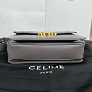 Celine Classique Triomphe Bag In Shiny Calfskin Gray Size 22 x 15.5 x 6 cm - 5