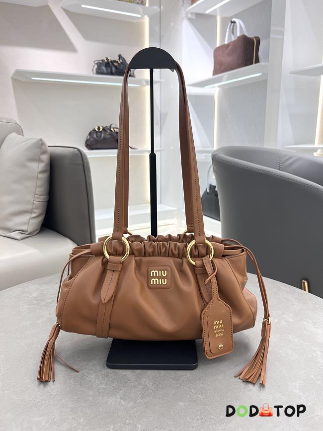 Miu Miu Brown Joie Nappa Leather Bag Size 40 x 22 x 10.5 cm - 1