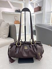 Miu Miu Dark Brown Joie Nappa Leather Bag Size 40 x 22 x 10.5 cm - 1