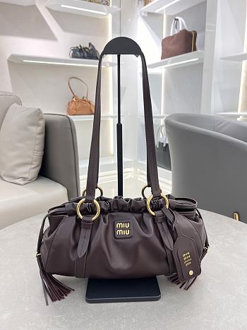 Miu Miu Dark Brown Joie Nappa Leather Bag Size 40 x 22 x 10.5 cm