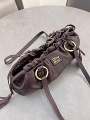 Miu Miu Dark Brown Joie Nappa Leather Bag Size 40 x 22 x 10.5 cm - 3