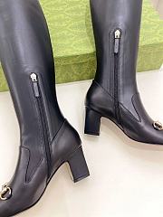 Gucci Classic Horsebit Buckle Thick Heel Elastic Boots  - 2