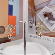 Chanel C Heart Dangle Earrings  - 3