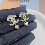 Chanel C Heart Dangle Earrings  - 2