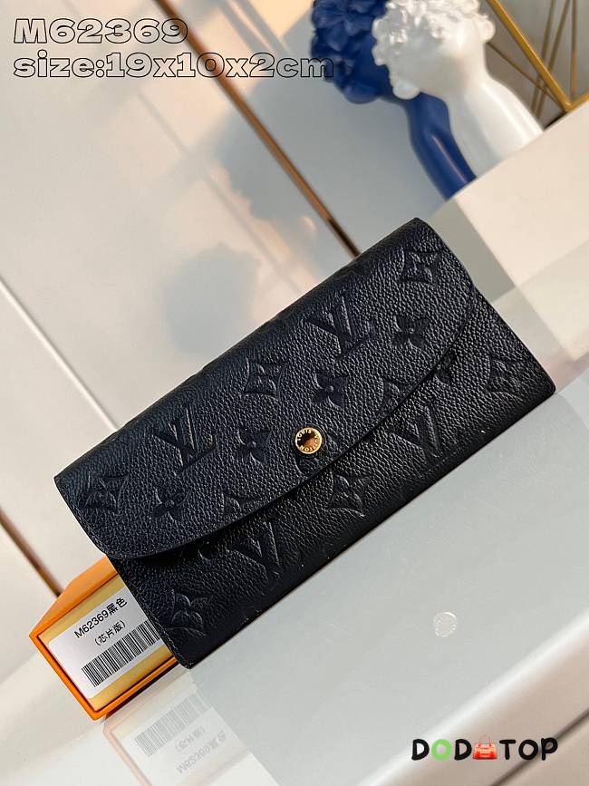 Louis Vuitton Emilie Wallet M62369 Black Size 19 x 10 x 2 cm - 1